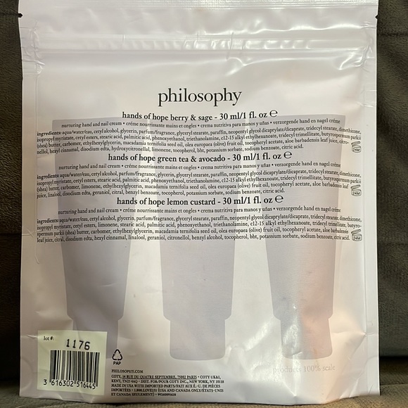 NEW Philosophy Hands of Hope 3pc Berry & Sage, Green Tea & Avocado,Lemon Custard - Picture 3 of 4